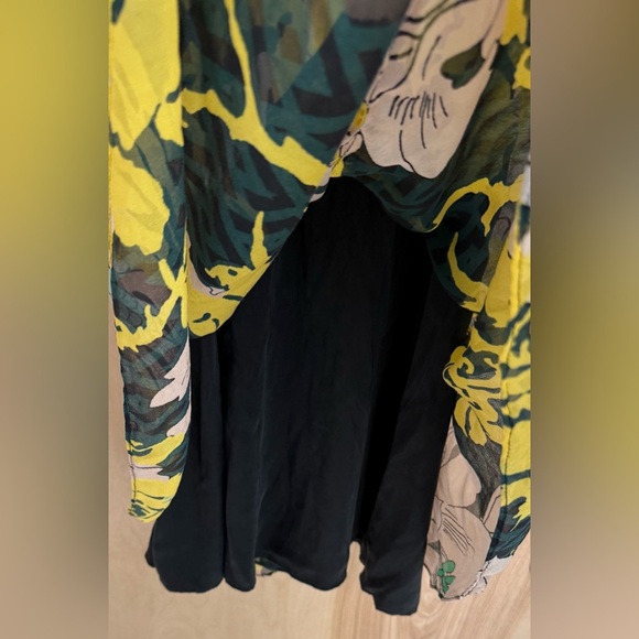 Diane Von Furstenberg Yellow and Black Floral Midi Dress - Picture 8 of 14